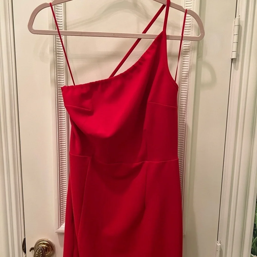 Abercrombie & Fitch Asymmetrical one shoulder maxi dress red size M